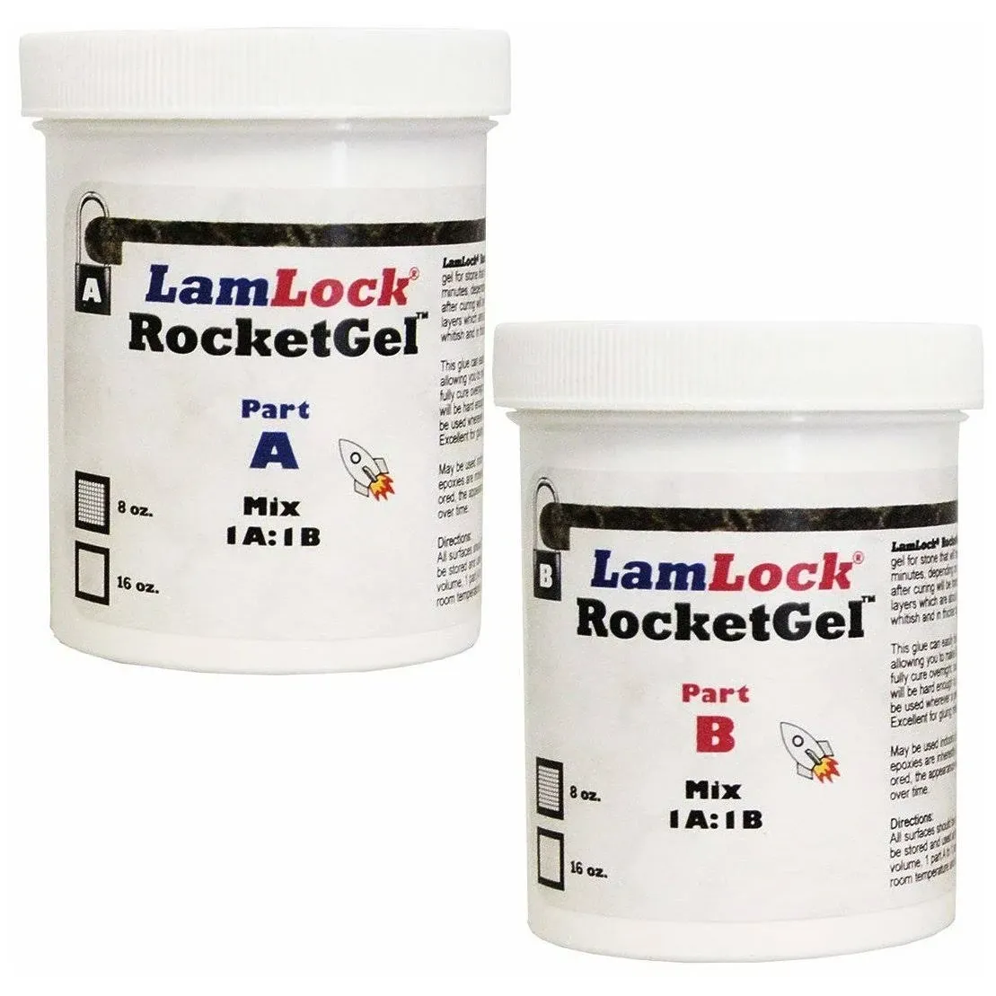 LamLock RocketGel 25 Minute Epoxy - 16 oz Kit