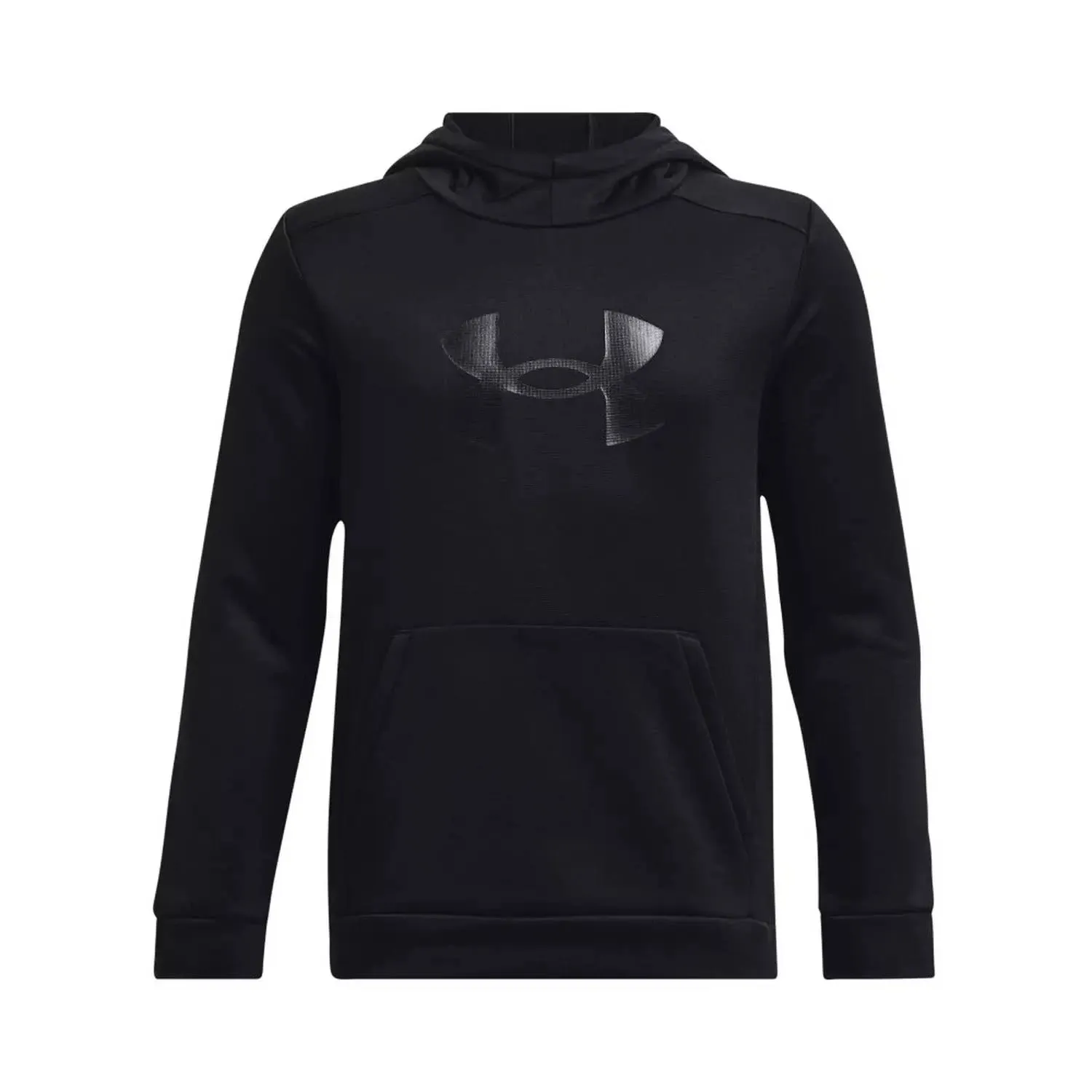 Under Armour Boys' Fleece Big Logo Hoodie, XS, Black/Black