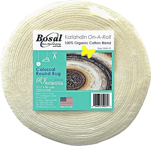 Bosal Katahdin 100% Organic Cotton Blend Batting On A Roll 2.5 inches x 50 Yards (1)