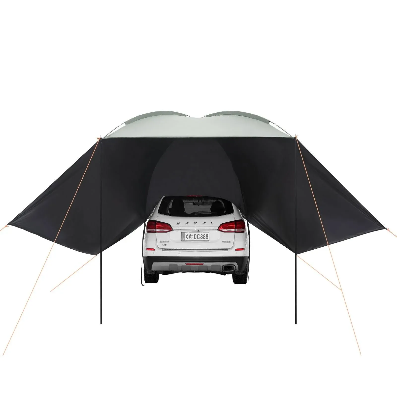 VEVOR Vehicle Awning, Large 10&#039; x 7&#039; Shade Coverage Car Side Awning, PU2000mm UV50+ Car Awning with Extended Side Canopies and Portable Storage Bag, Suitable for Truck, SUV, Van, Campers