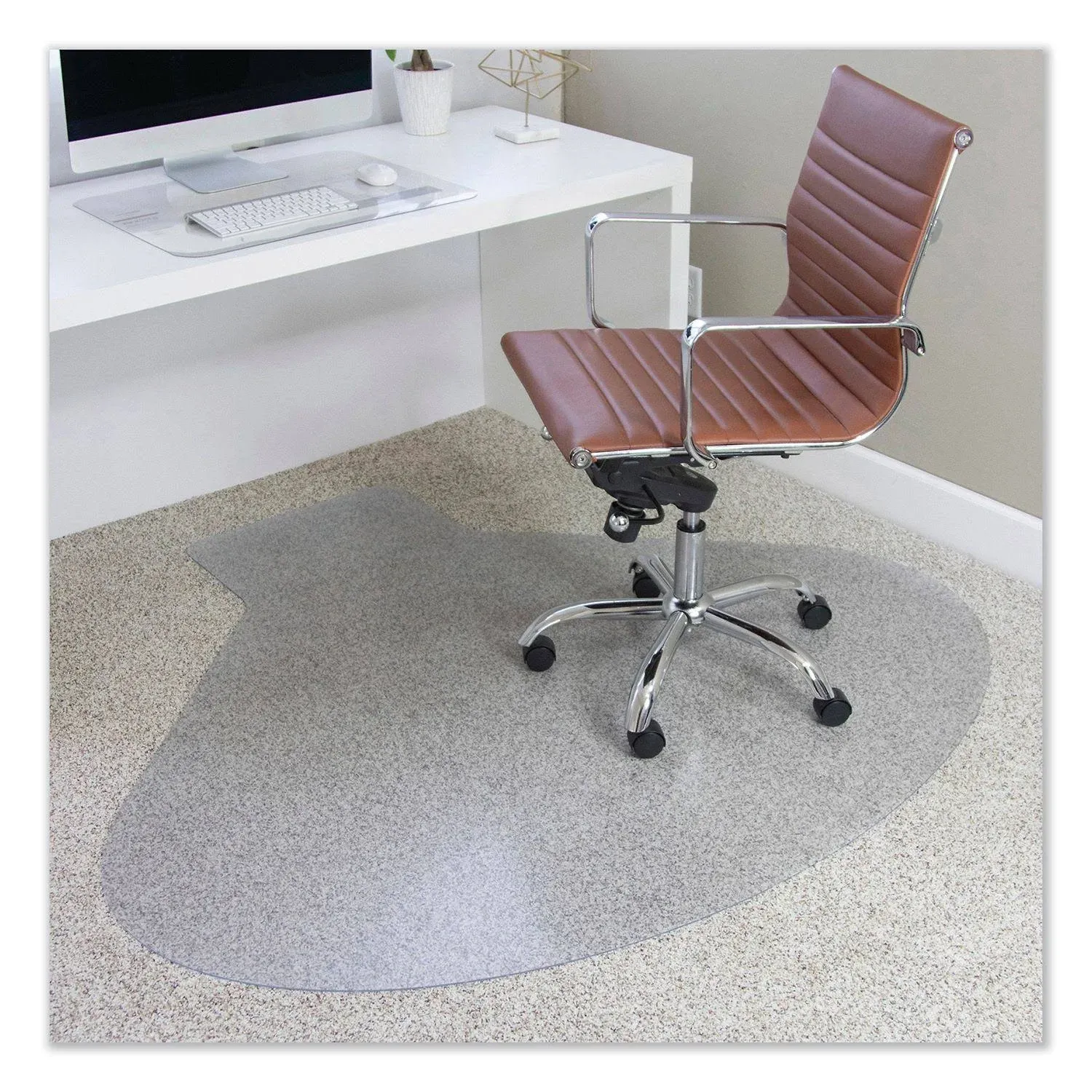 Es Robbins EverLife Chair Mats For Medium Pile Carpet Contour  66 x 60 Clear 122775