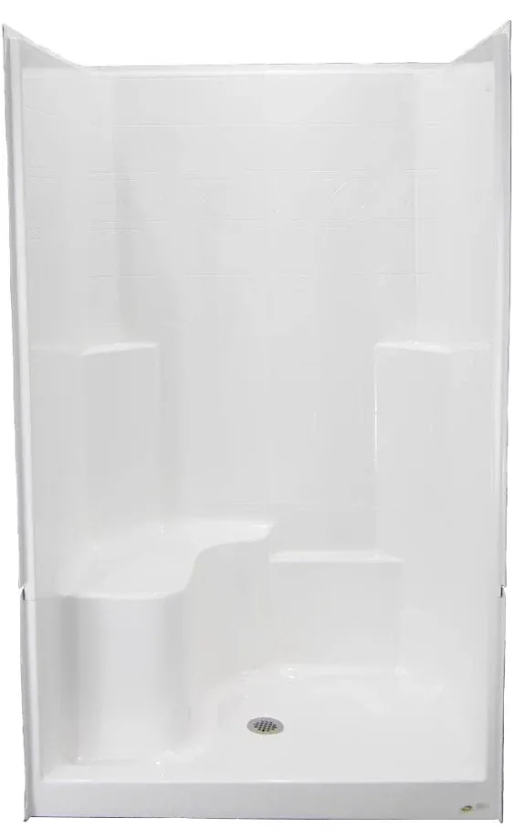 Laurel Mountain Blaine One Shower 36-in W x 48-in L x 80-in H Rectangular One-piece Shower Kit (Center Drain) with Integrated Seat, Base and Wall Included Lowes.com