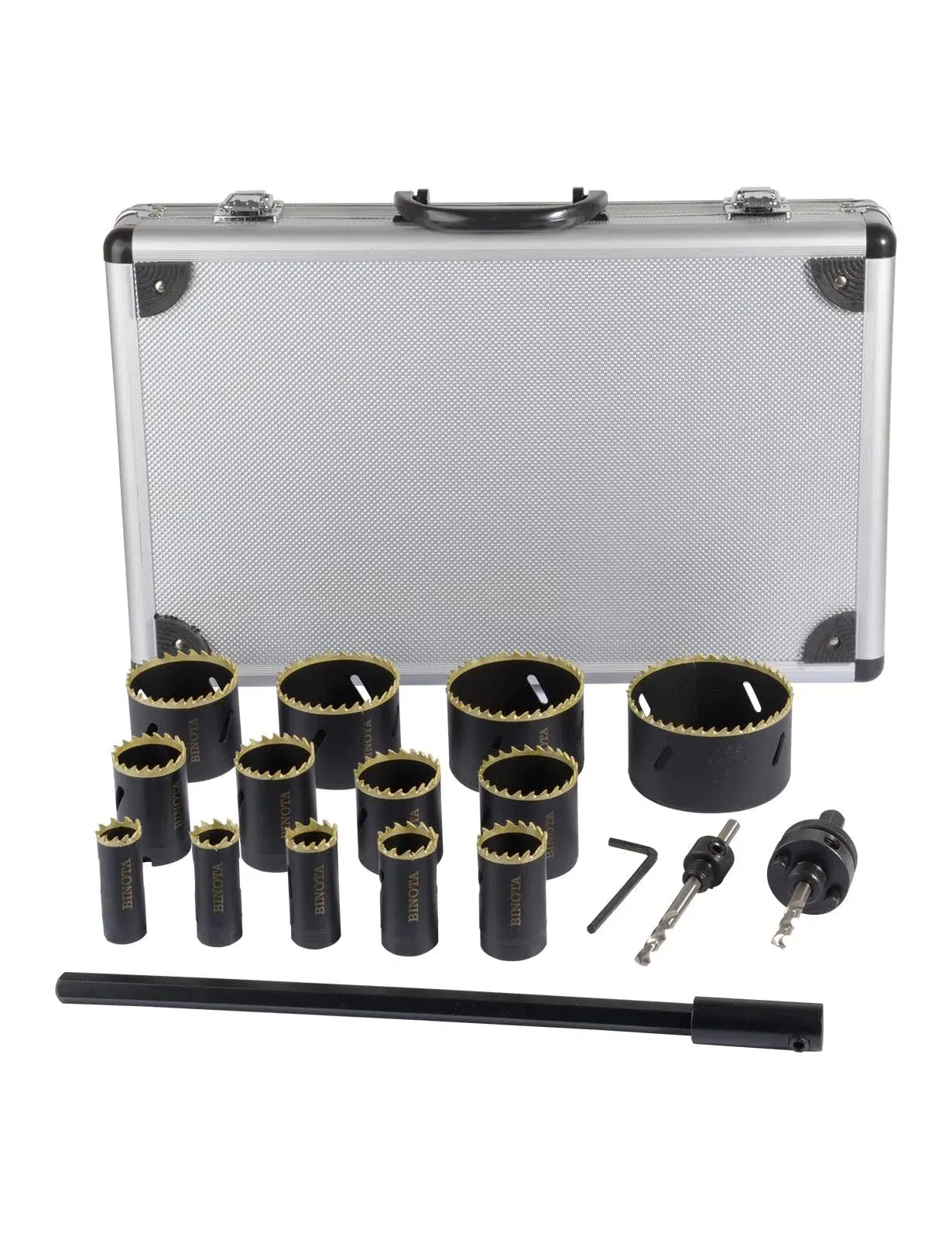 M42 Bimetal Hole Saw Set 17pc For Metal Wood Plywood Pvc Gypsum Composite Stainl