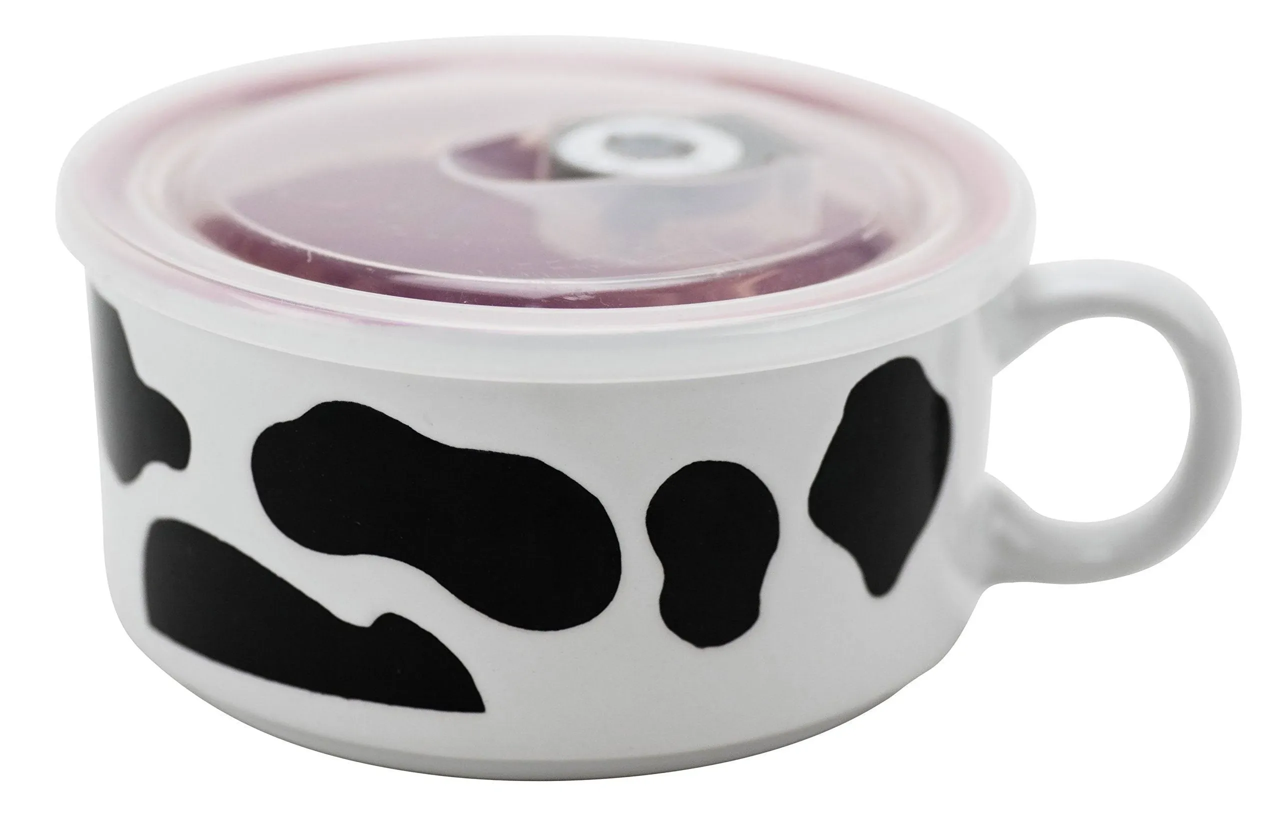 Boston Warehouse Souper Mug with Lid, Udderly Cows Collection, 22oz Capacity, Hand Painted