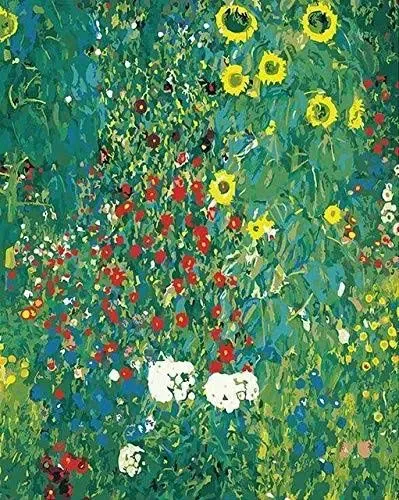 Sunflower Park - Gustav Klimt - USA Shipping - DIY Paint by Number Kit Acrylic Painting Home Decor