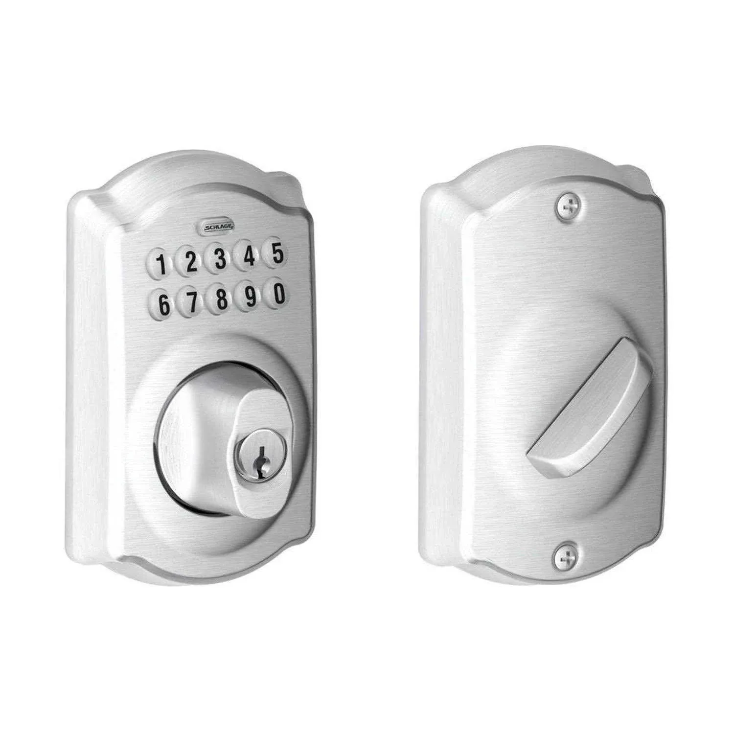 Schlage BE365 PLY 716 Plymouth Keypad Deadbolt, Electronic Keyless Entry Lock, Aged Bronze