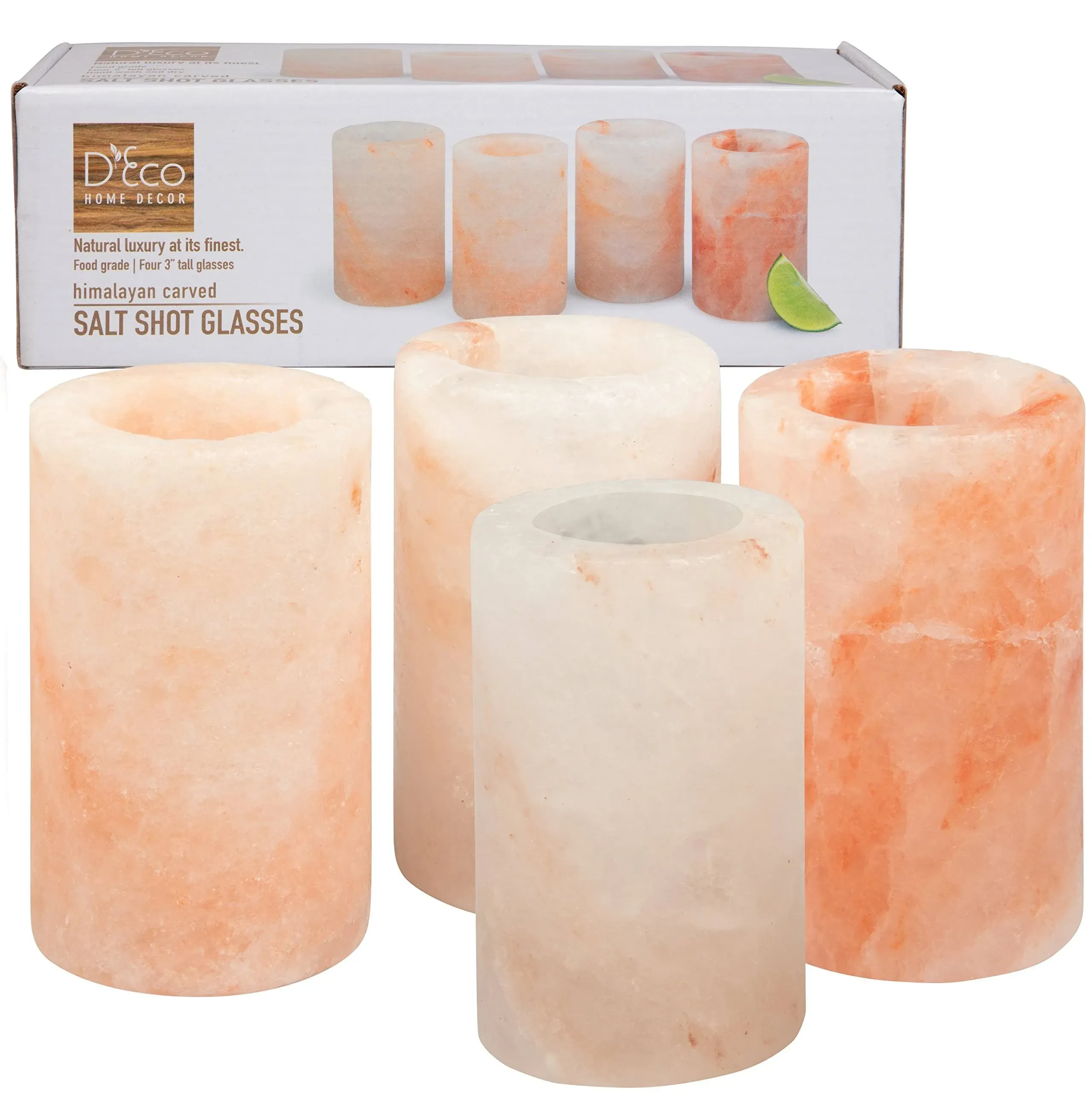 Himalayan Salt Shot Glasses Set of Four 3&#034; Pink Salt Glasses Deco