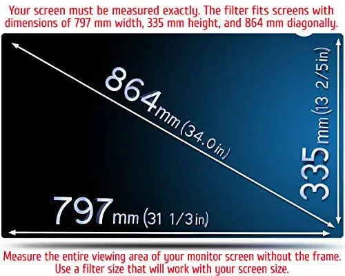 VINTEZ 34 inch Computer Privacy Screen Filter for 21:9 Widescreen Computer ...