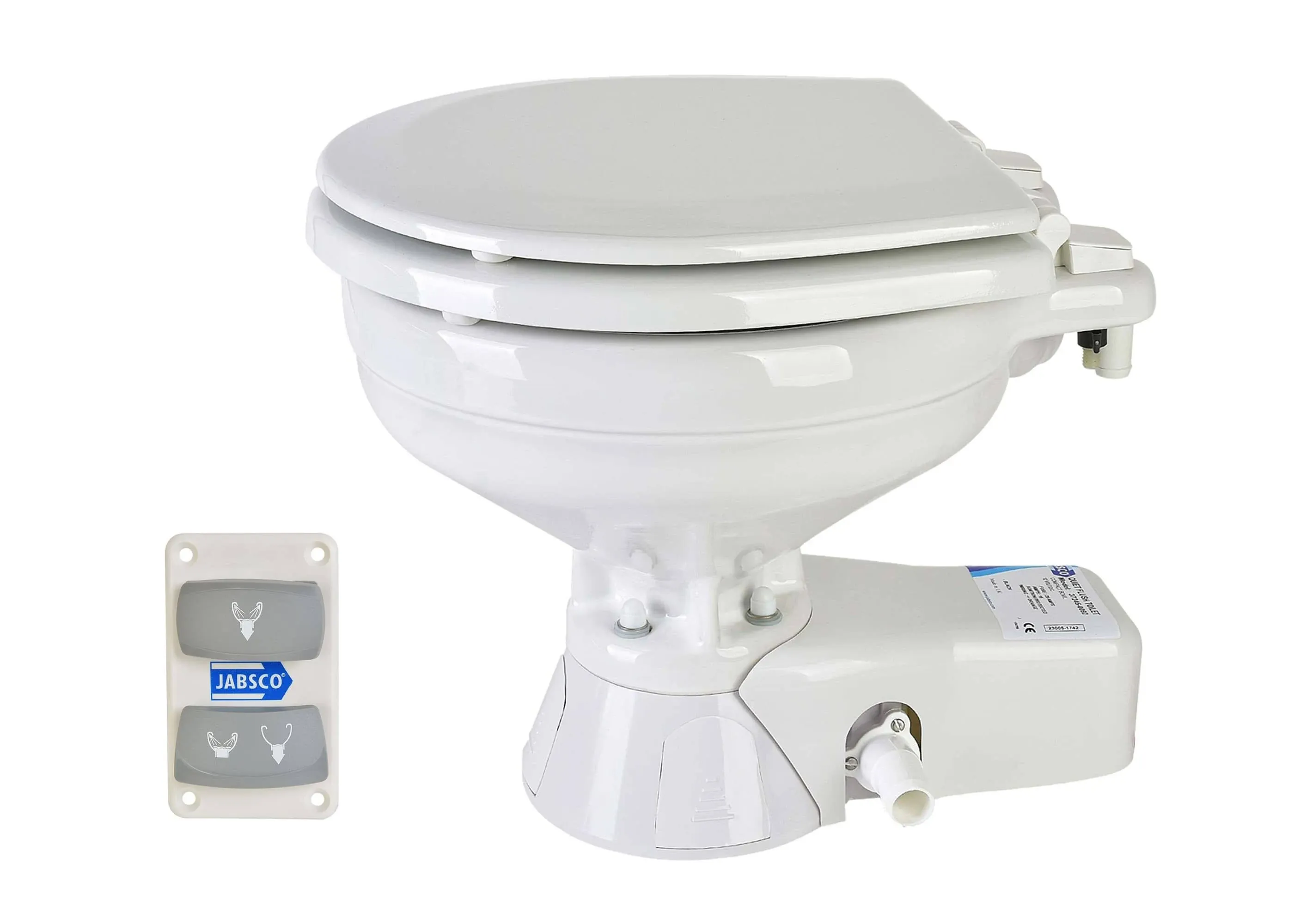 Jabsco Quiet Flush Freshwater Toilet Compact Bowl