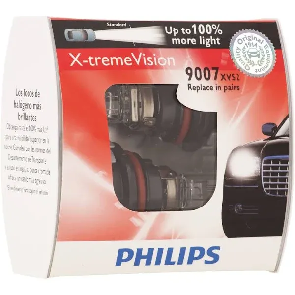 Pack of 2 Germany PHILIPS 9008 XVS2 X-treme Vision Halogen Upgrade Light Bulb