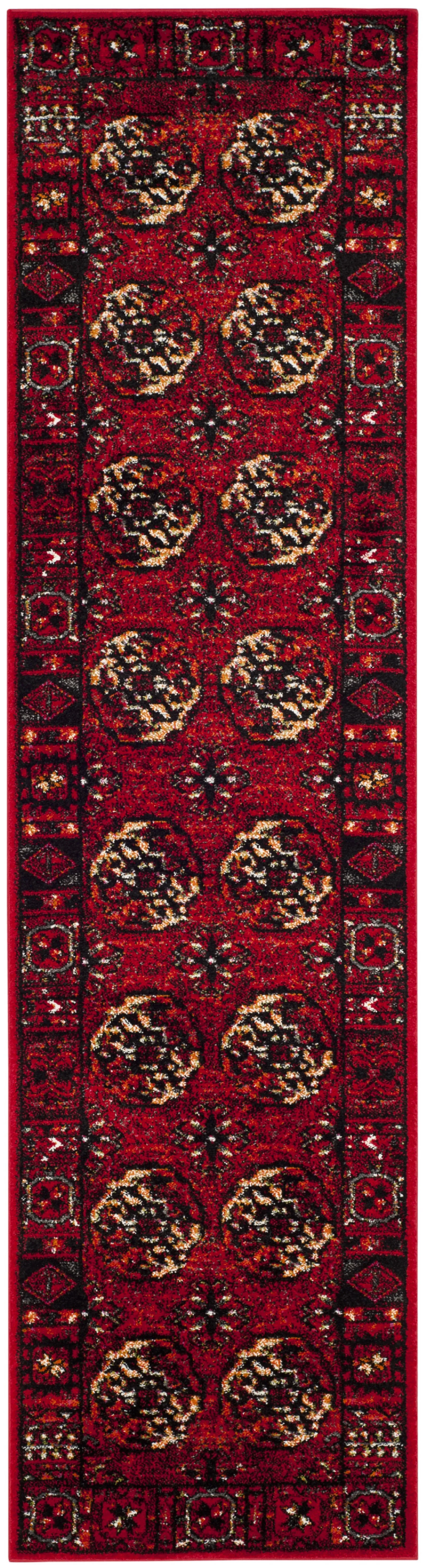 SAFAVIEH Vintage Hamadan Collection Runner Rug - 2'3" x 8', Red & Multi, Oriental Traditional Persian Design, Non-Shedding & Easy Care, Ideal for High Traffic Areas in Living Room, Bedroom (VTH212A)