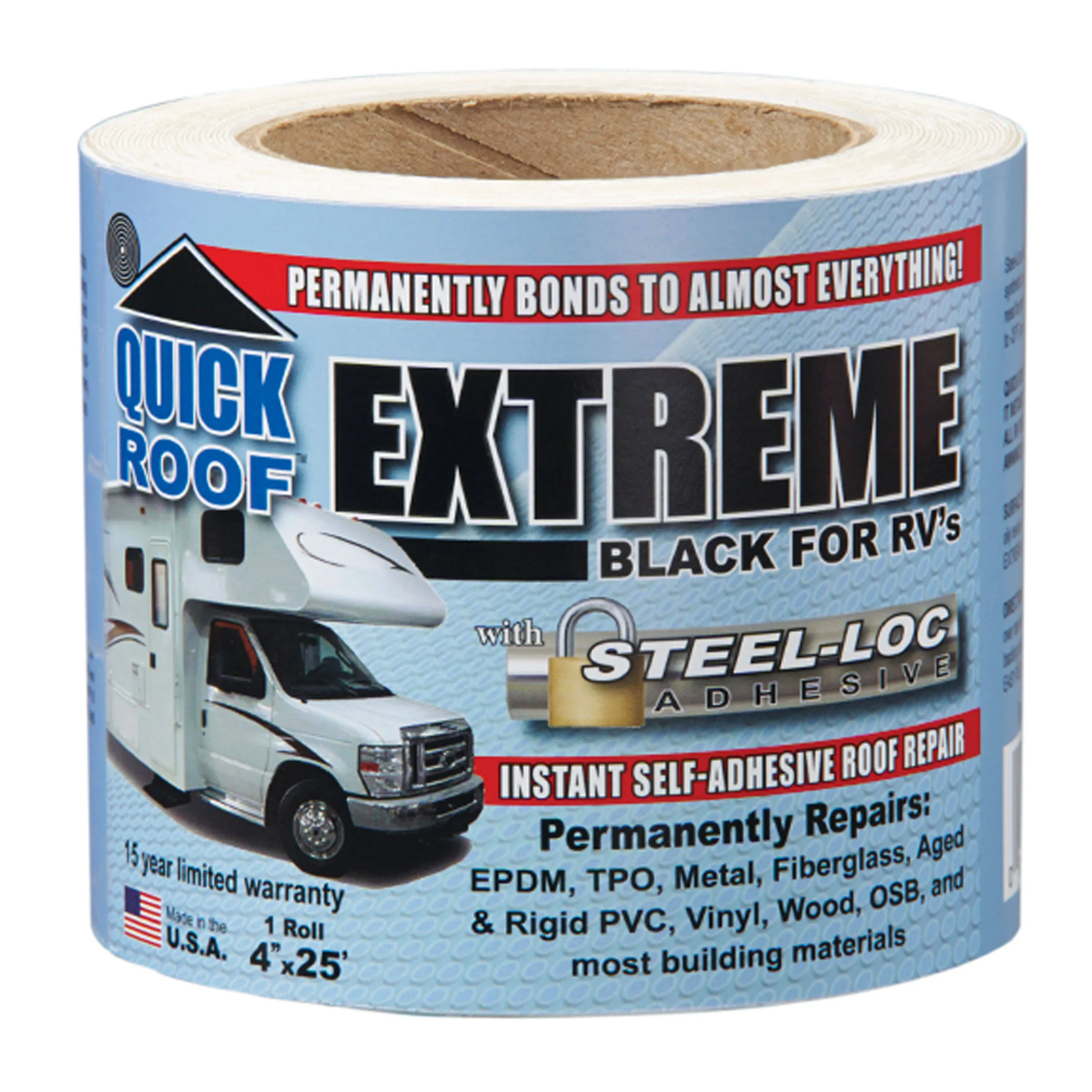 Cofair B-UBE425 Quick Roof Extreme with Steel-Loc Adhesive, Black for RVs - 4...