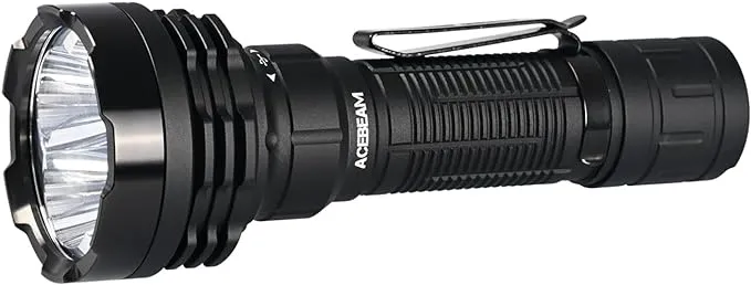 ACEBEAM Defender P18 Tactical Flashlight with Dual Tail Switch, 5000 High Lumens LED Flashlight Rechargeable, 688 Yards Long Throw Flashlight with Reverse Clip, Instant Strobe for Emergency, Security