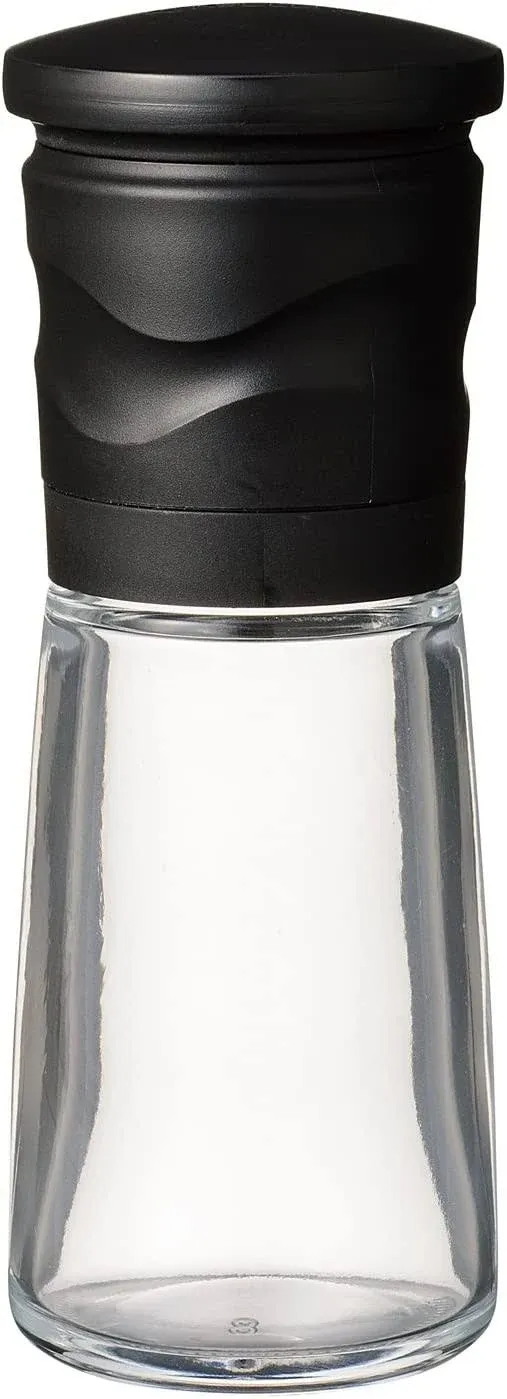 Kyocera CM-15N-BK Mill, 3.4 fl oz (90 ml), Ceramic Salt & Pepper, Crystal Salt, Rock Salt, Pepper, Spices, Japanese Pepper, Seasoning Container, Roughness Adjustment, Decomposition Cleaning, Black