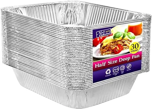 Stock Your Home Disposable 9x13 Aluminum Foil Pans (10 Pack) Half Size Steam Table Deep Trays