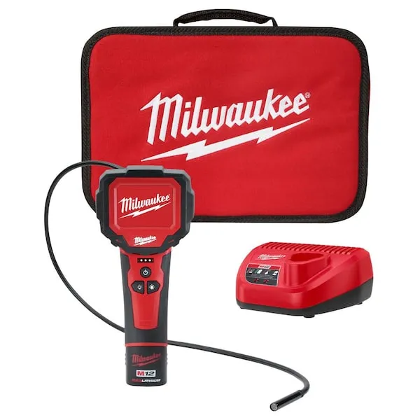 Milwaukee M12 12-Volt Lithium-Ion Cordless M-Spector 360-Degree Digital Inspection Camera Kit with One 1.5 Ah Battery and Tool Bag 2313-21