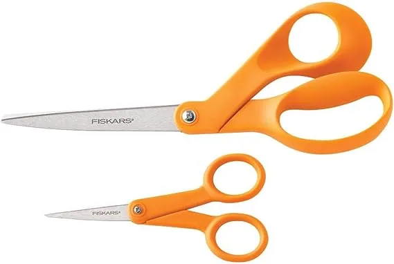 Fiskars Original Orange-Handled Scissors, 2-Piece Set