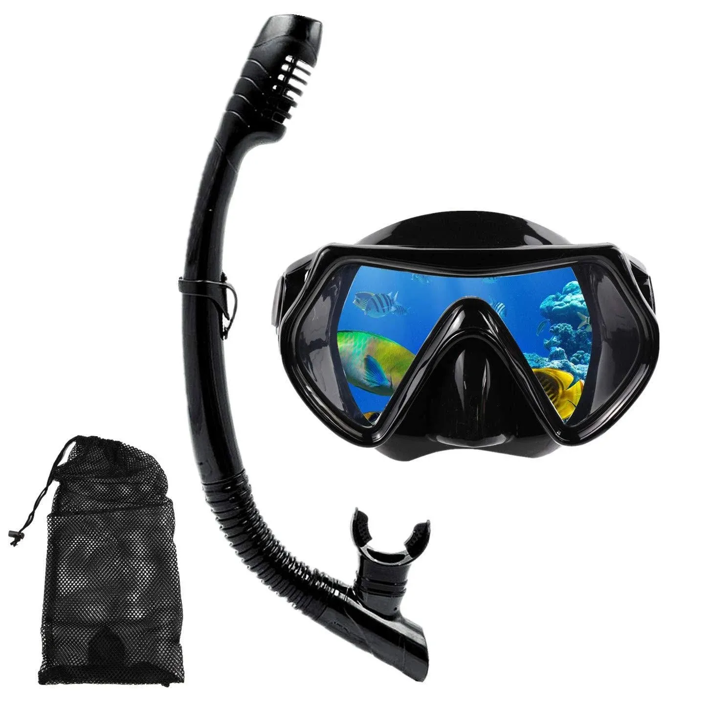 Snorkel mask Snorkeling Set for Adults and Youth, Diving mask and Full Dry Snorkel Swim Googles is Suitable for Snorkeling, Dive Scuba Diving, Swimming