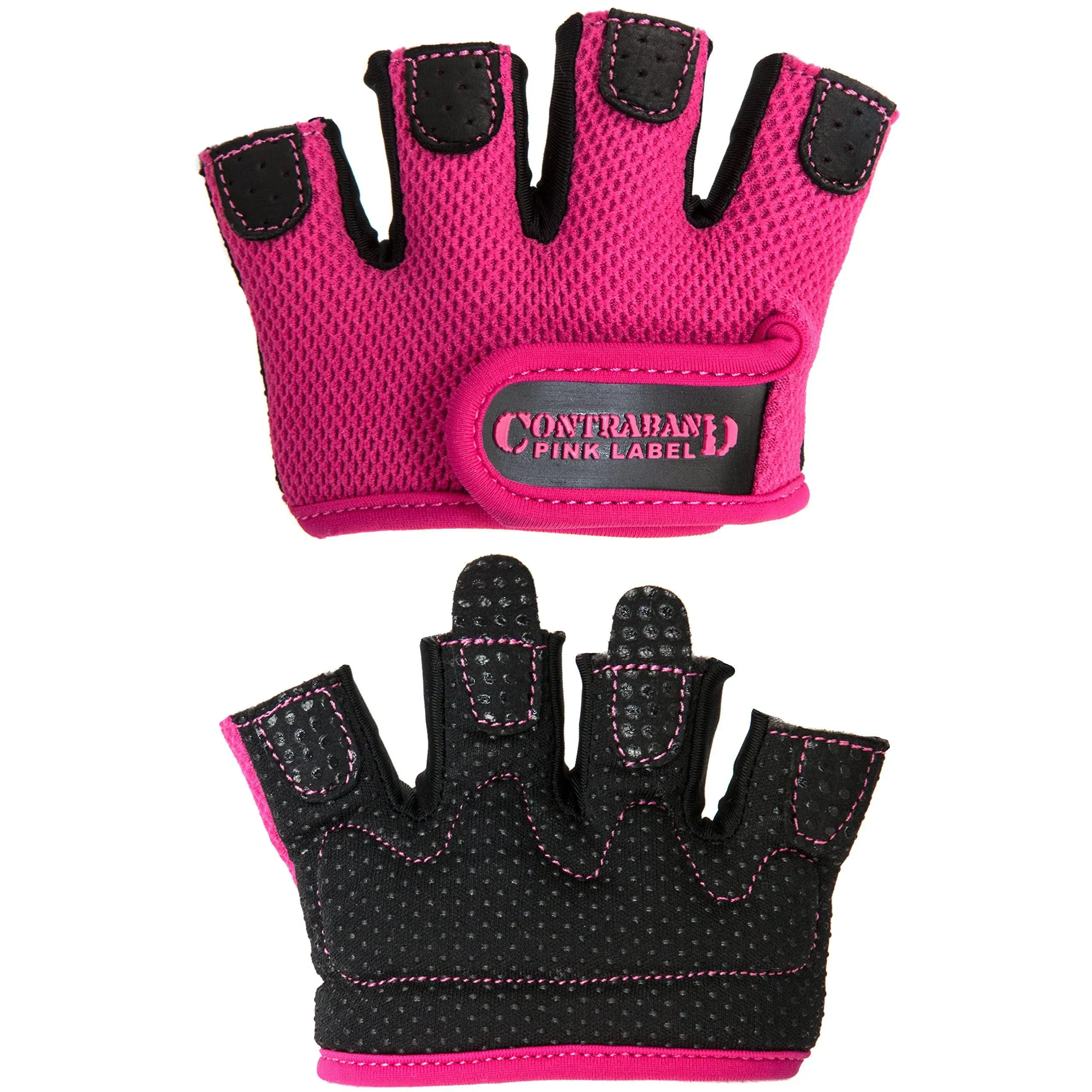 5537 Womens Micro Weight Lifting Gloves w/Grip-Lock Silicone Padding (Pair) - Minimalist Half Gloves - Apple Watch Friendly