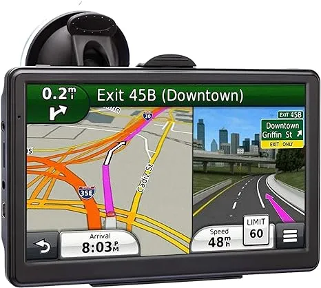 GPS Navigation for Car, 2024 Map 7 inch Touch Screen Car GPS, Voice Turn Direction Guidance, Support Speed and Red Light Warning, Pre-Installed North America Lifetime map Free Update