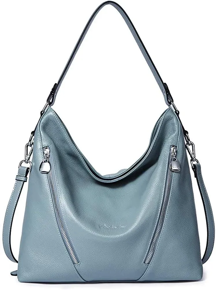 BOSTANTEN Women ; Leather Handbag Designer Ladies  A11-blue Medium (L)12.9´´ x (