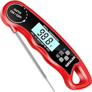 GDEALER Meat Thermometer Digital Food Thermometer Waterproof Ultra-Fast Instant Read Meat Thermometer for Grill Digital Meat Thermometer for Cooking Kitchen Thermometer with Backlight & Calibration