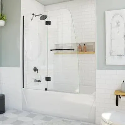 Aqua 48" W x 58" H Frameless Hinged Tub Door