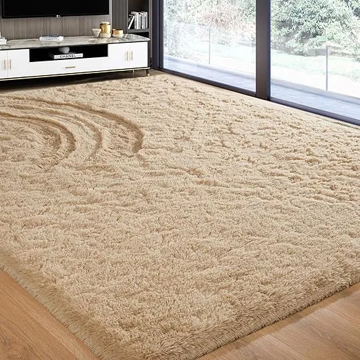 Softlife Rug for Living Room 5.3x7.6 Feet Area Rug for Bedroom Super Soft Shaggy