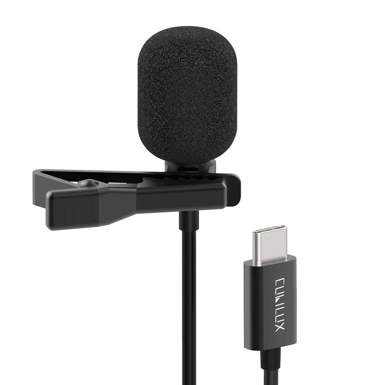 Cubilux USB C Microphone, Type C Lavalier MIC, External Lapel Clip MIC for iPhone 15+/15 Pro Max, iPad 10 iPad Pro iPad Air 5/4, Samsung S24/S23/S22/S21/S20 Z Fold/Flip 5/4/3/2 Tab S9/S8/S7/S6, 5 FT