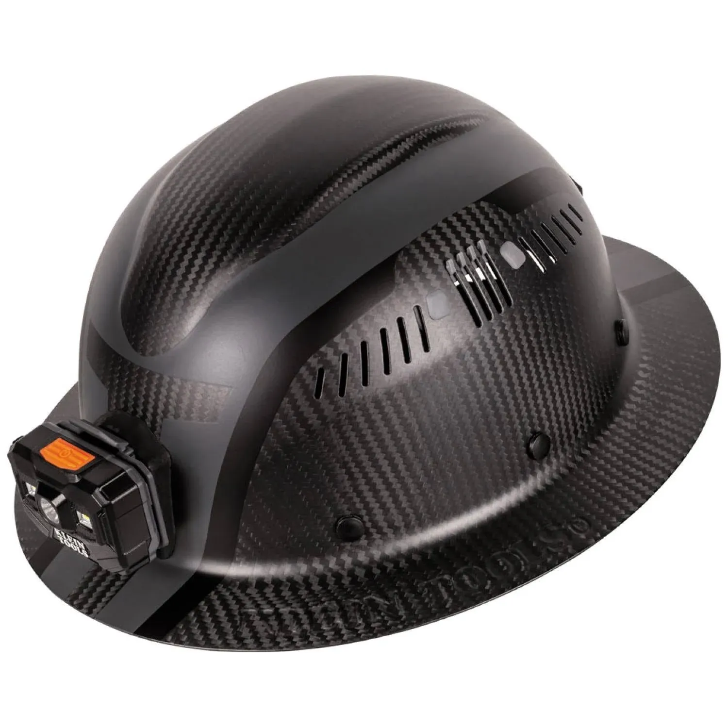 Klein 60514 Carbon Fiber Full Brim Hard Hat with HEADLAMP, Spartan