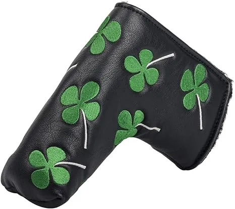 HIFROM Golf Putter Head Cover Headcover Shamrock Embroidered Blade Fit All Brands