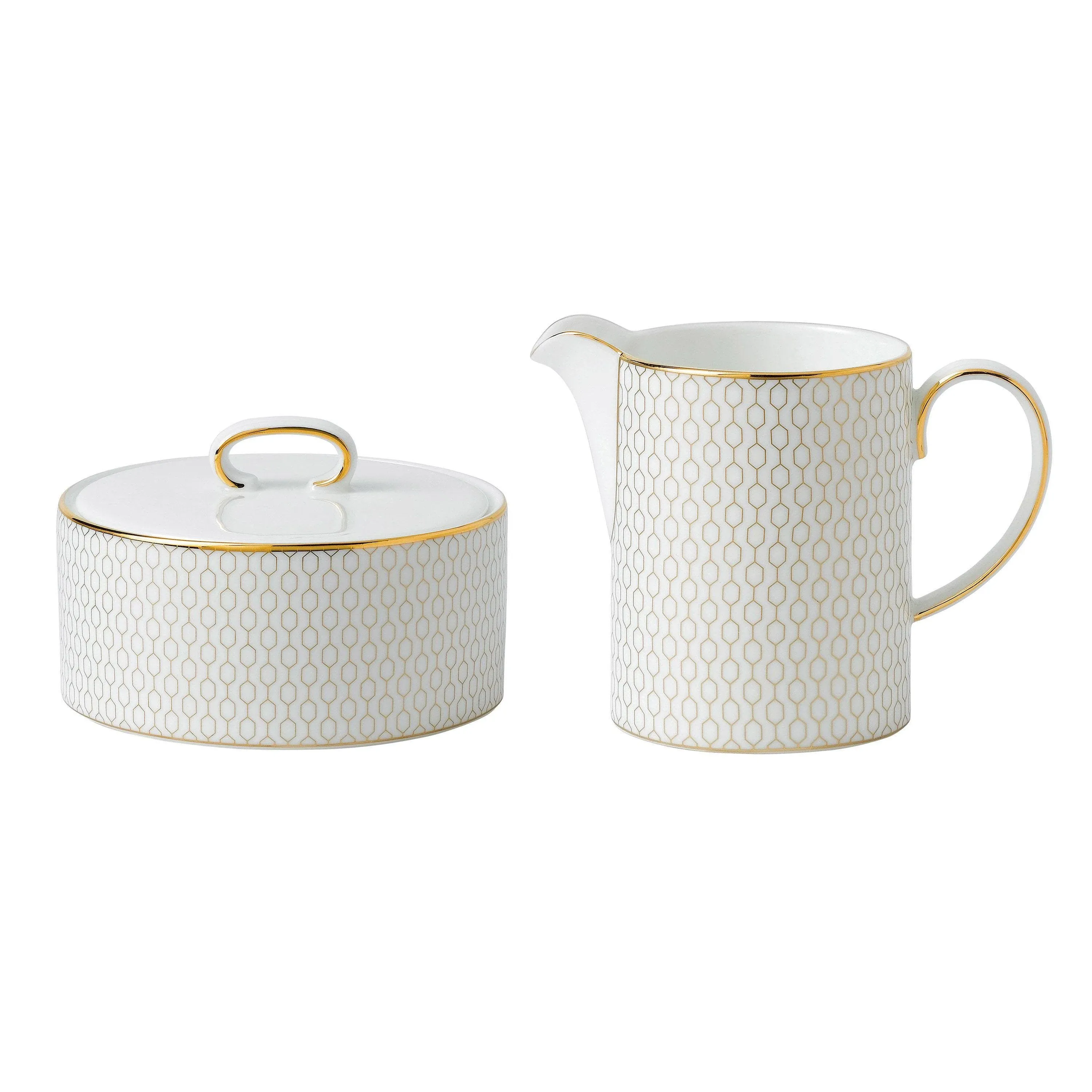 Wedgwood Gio Gold Cream & Sugar Set, 5.75 oz, White