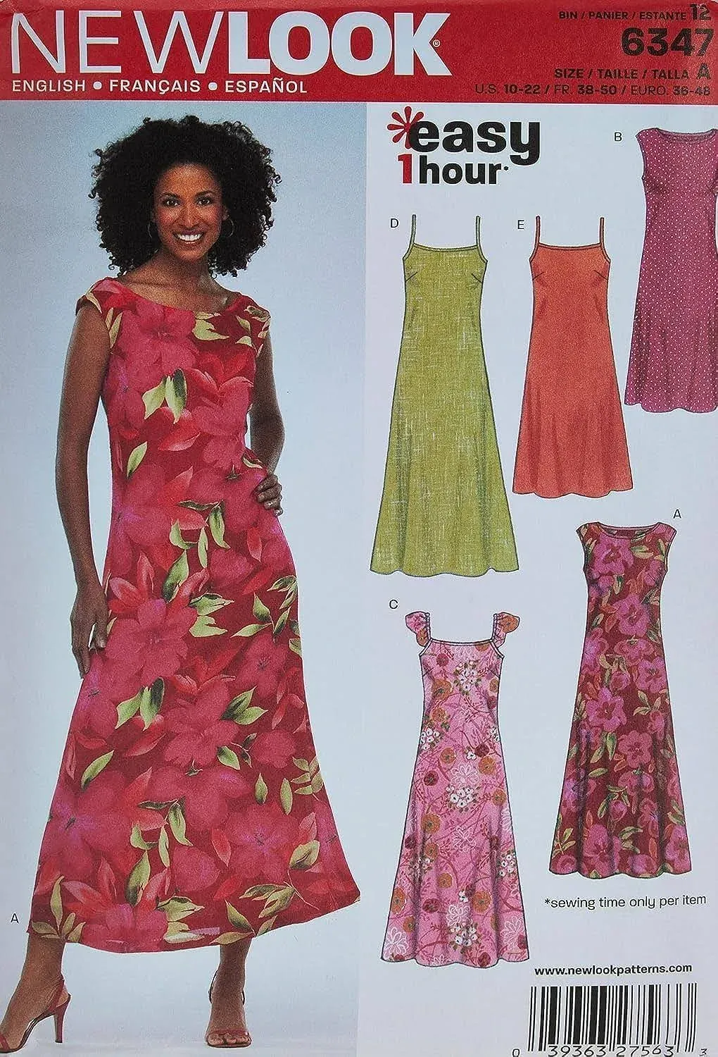 6347 Misses&#039; DRESSES EASY NEW LOOK Sewing pattern in 5 Long Styles Sizes 4 - 16