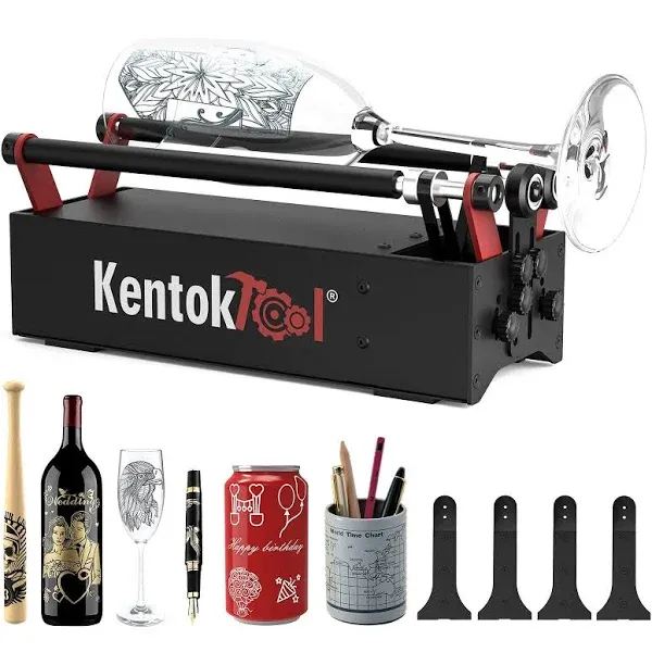 KENTOKTOOL ARot2 Rotary Roller for Engraver, 360°Y-axis Roller with 8 Adjustment Diameters for 6 to 200mm Cylinders, Cups, Pens, Compatible with LE400PRO and Most Engraving Machines