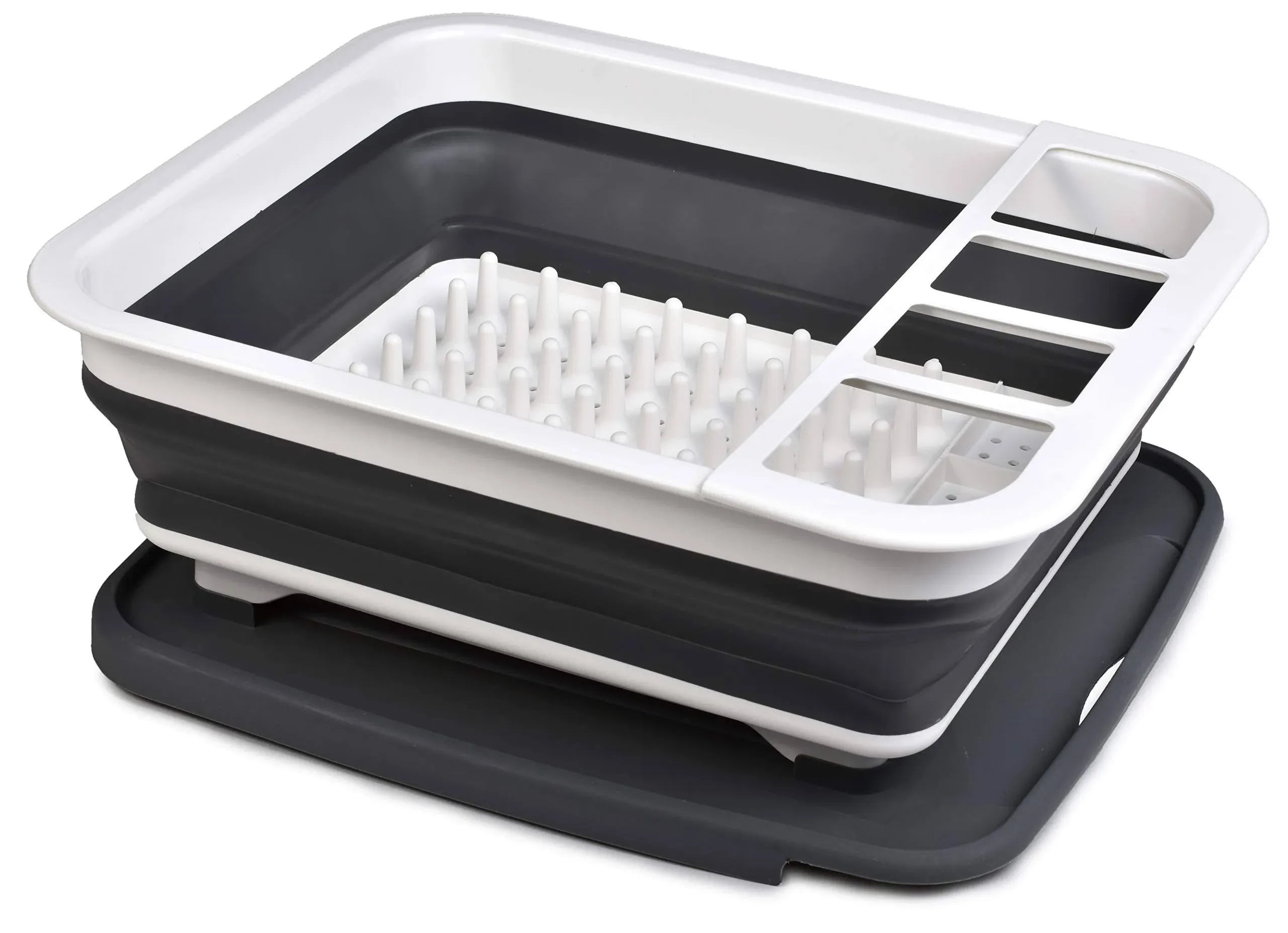 Collapsible Dish Drying Rack - Popup and Collapse for Easy Storage, Drain Water ...