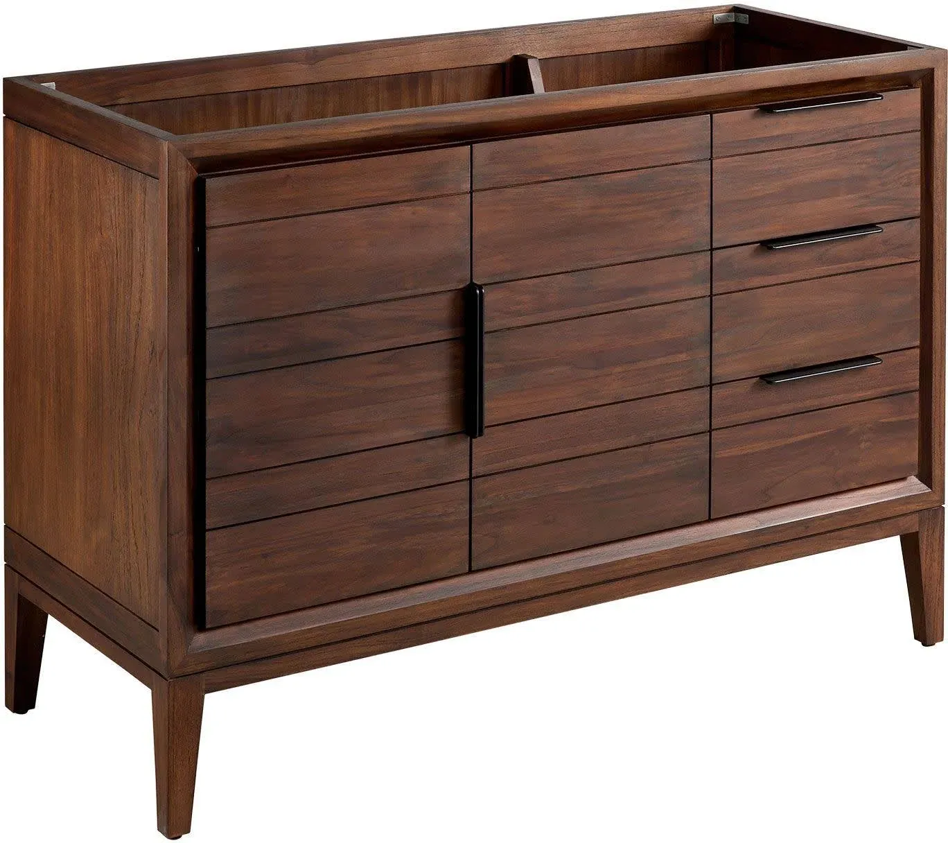 Signature Hardware 456345 Aliso 48" Wide Teak Single Vanity Cabinet Java Bathroom ...