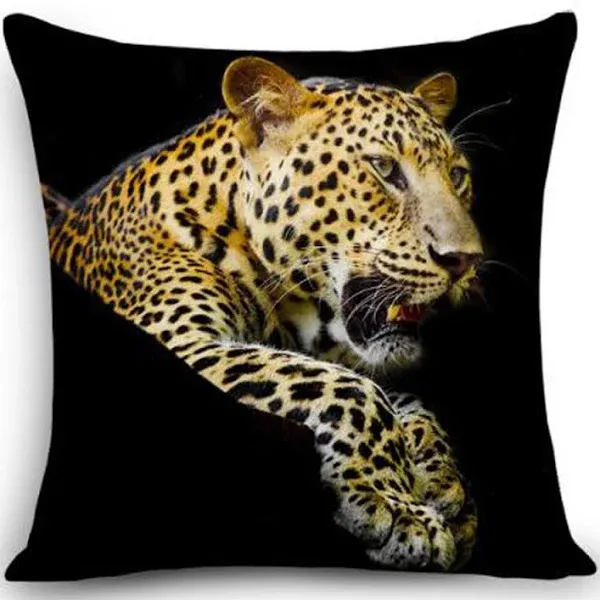 Animal Cheetah Leopard Throw Pillow Cover Cushion Case Cotton Linen Material Decorative 18" Square (1)