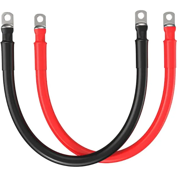 Rich Solar 2 Gauge (AWG) Black and Red Pure Copper Inverter Battery Cables