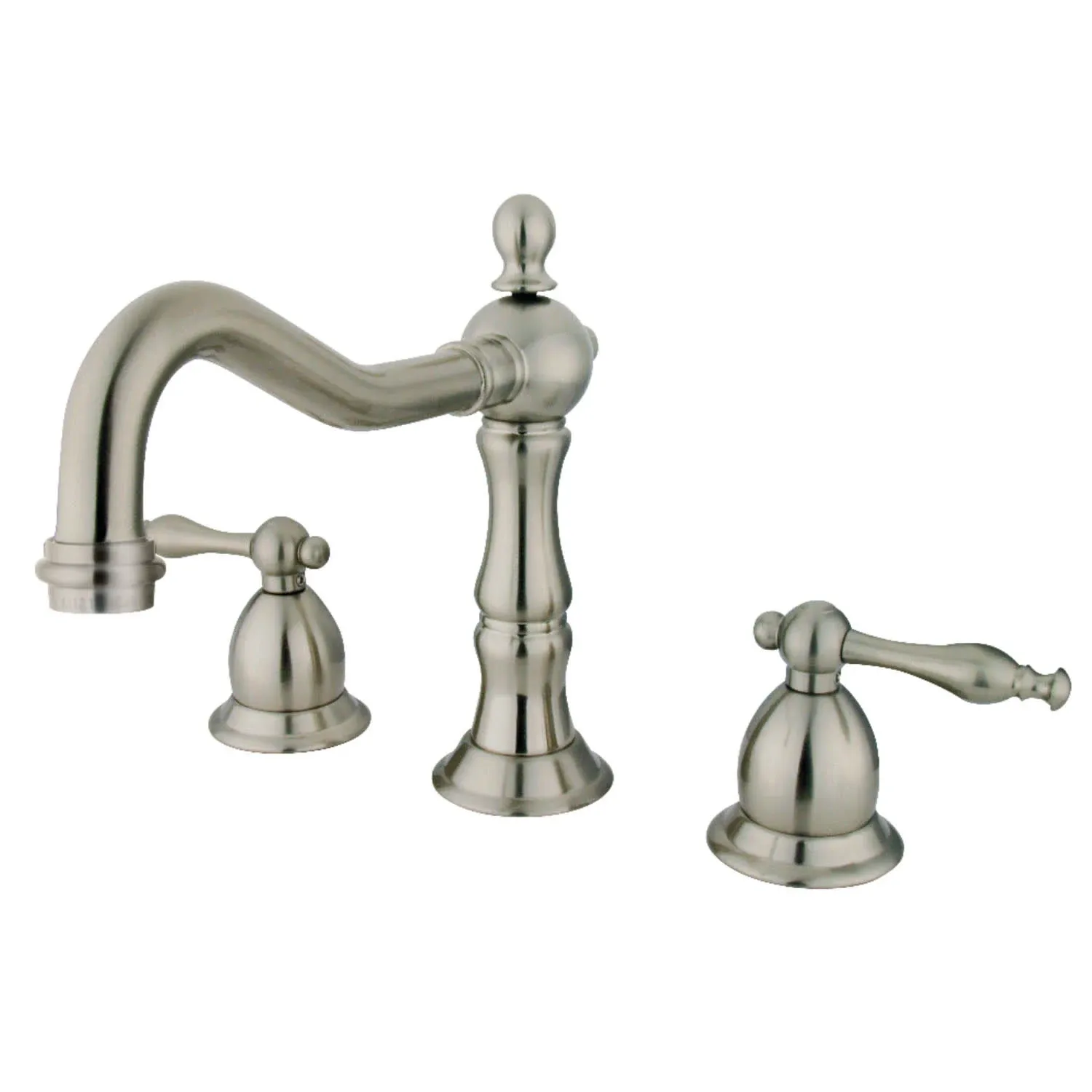 Widespread Lavatory Faucet Brushed Nickel Brass 2 Handles - Kingston Brass