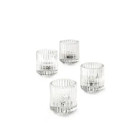 Serene Spaces Living Ribbed Glass Votive Holder Set of 32