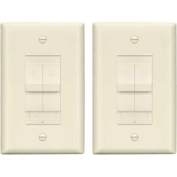 Combination Dual Dimmer Light Switch Control 2 Sliding Light Controls Single Pol