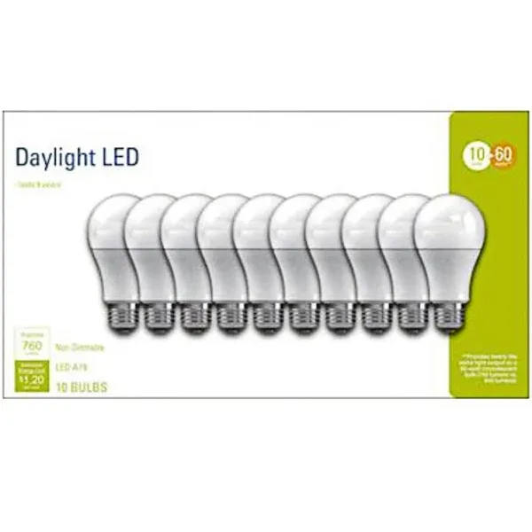 Ge Lighting  LED Light Bulbs, Frosted Daylight, 10-Watts, 760 Lumens, 10-Pk.