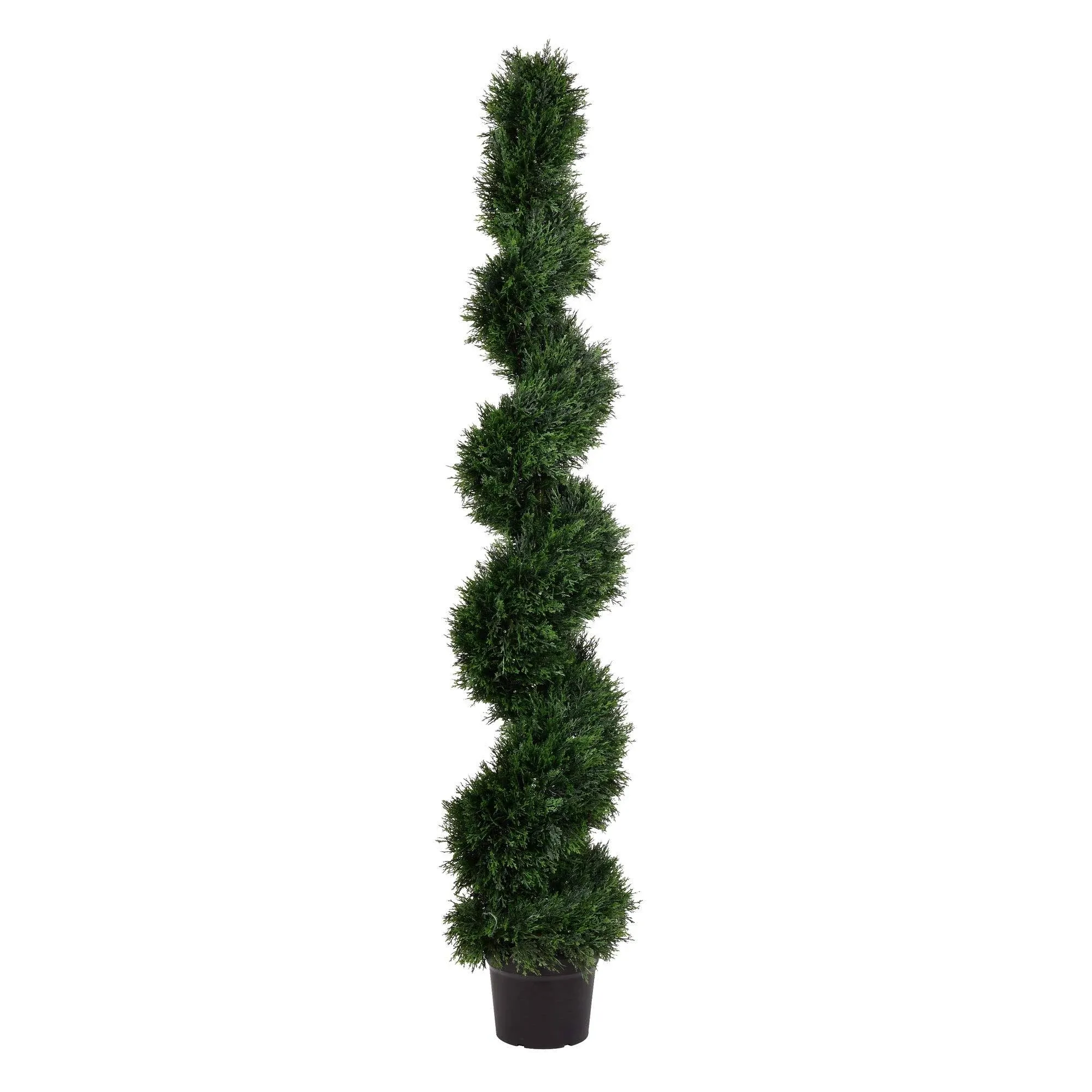 Vickerman 6' Artificial Potted Green Cedar Spiral Tree - Contemporary - Artificial Plants And Trees - by VirVentures | Houzz