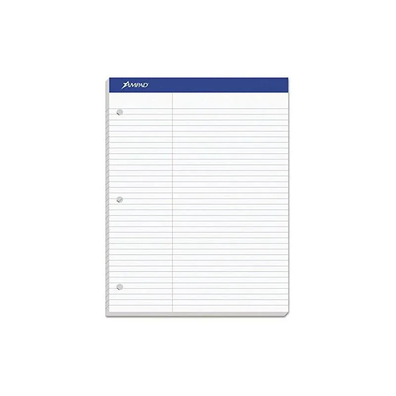 Ampad 20345 Double Sheets Pad, Law Rule, 8 1/2 X 11 3/4, White, 100 Sheets