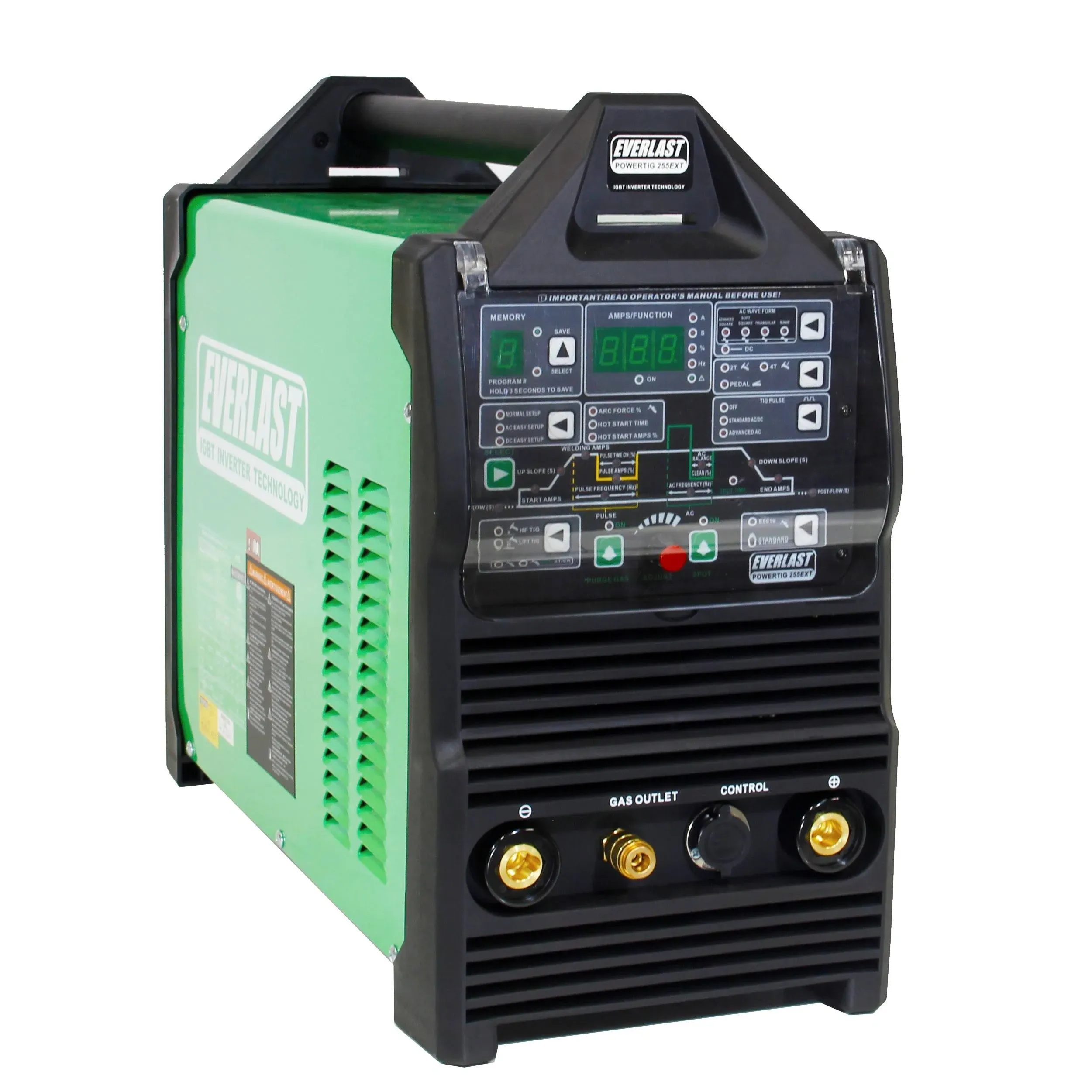 Everlast PowerTIG 255EXT Digital AC/DC TIG Stick Pulse Inverter Welder 110v/220v Dual Voltage