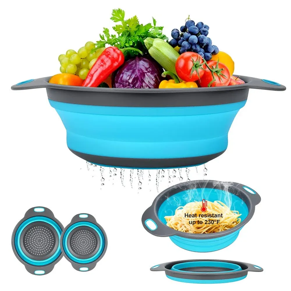 Zoopod Collapsible Colander Basket 2 of Set,Vegetables Fruit Washing Basket Drain ...