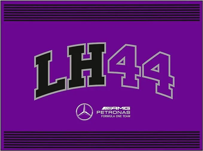 Mercedes AMG Petronas Formula One Team - Lewis Hamilton Flag - Purple - Size: 35x47 Inches