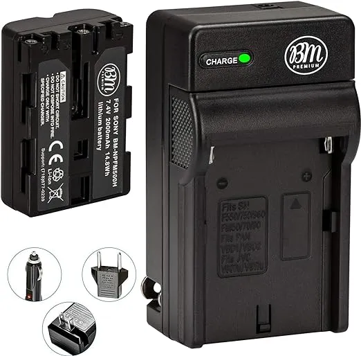 BM NP-FM500H Battery &amp; Charger for Sony Alpha a77II,SLT-A57,<wbr/>A58,A65V,A77V,<wbr/>A99V