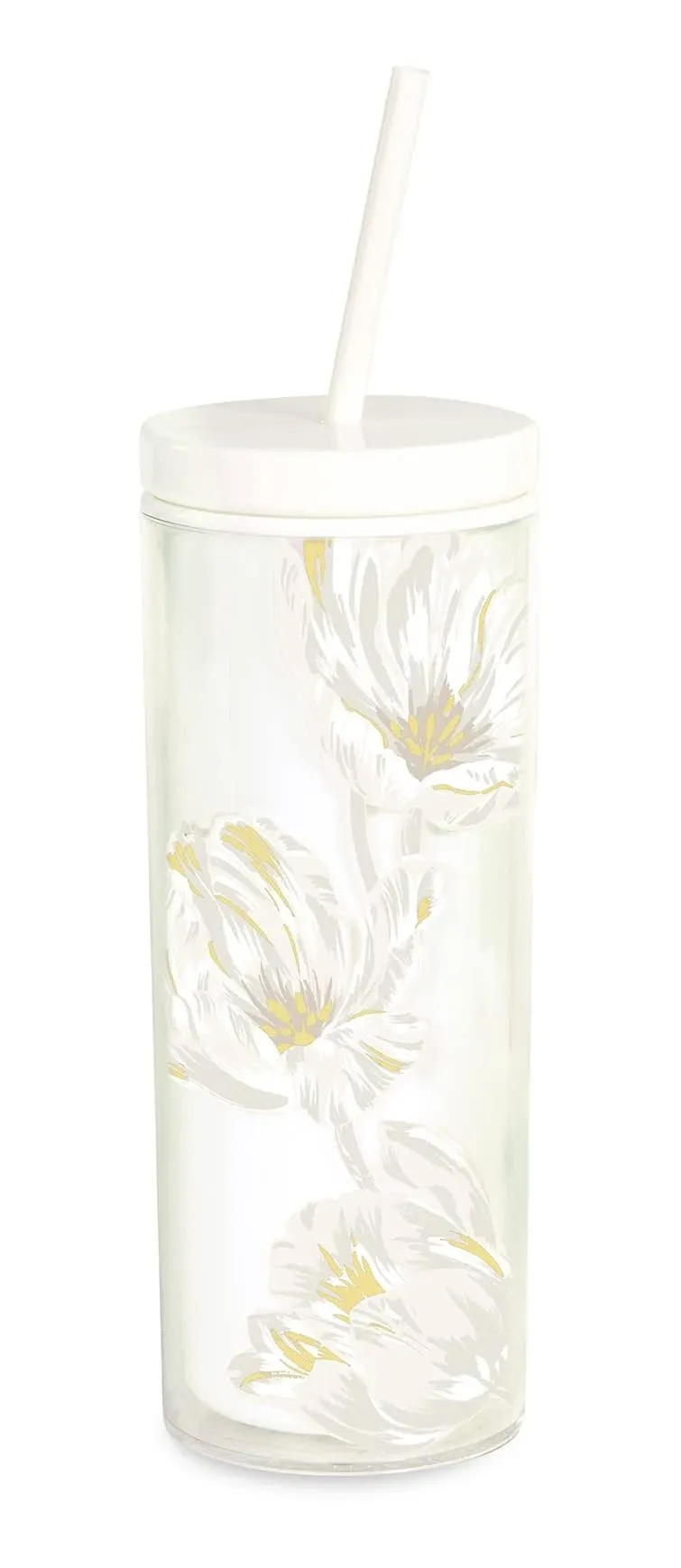 Kate Spade New York Growing Tulips Acrylic Bridal Tumbler with Straw