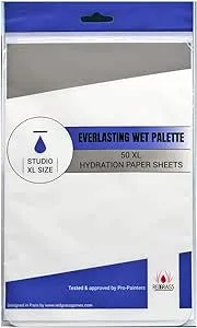 50 Hydration Paper Sheets for Everlassting Wet Palette, Studio XL, Hydration Paper for Miniature Painting